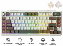 Royal Kludge Herní klávesnice RK L75 Palm Green s krémovými spínači
