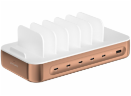 4smarts Ladestation Team 100W 5C/1A vč. 6 Kabel, Kupfer