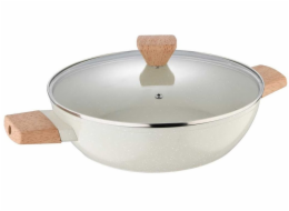 Bergner BG-34747 Plochý hrnec z přírodního mramoru 28 cm s poklicí