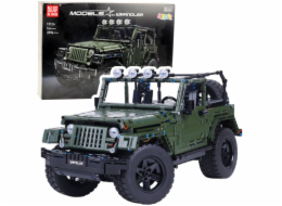LeanToys Stavební kostky Terénní auto Zelené khaki 2078 dílků.