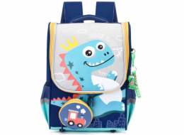 Lean Školní batoh s dinosaurem a přívěskem s lokomotivou 21L