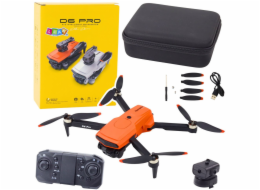 LeanToys Dron D6 PRO s dvojitou HD kamerou a oranžovými LED světly