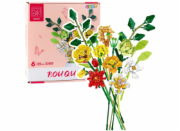 LeanToys Stavební kostky Dekorativní kytice barevných květin 827 dílků LEAN Toys