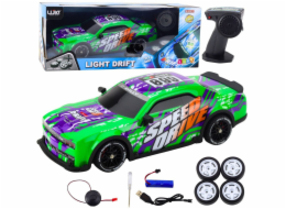 LeanToys RC sportovní auto na dálkové ovládání s podsvícenou karoserií, zelené