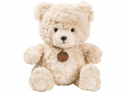 LeanToys Plyšový medvídek s medailonem béžový 25 cm