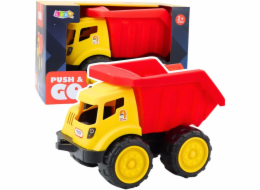 LeanToys Velký sklápěč pro děti na stavbu písku, červený a žlutý