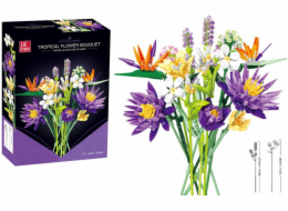 LeanToys Stavební kostky Kytice tropických květin 890 dílků.