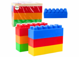 LeanToys Sada velkých stavebních kostek v sáčku, barevné, 28,5x9x9 cm, 6 ks.