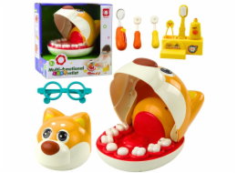 LeanToys SADA PRO ZUBNÍHO LÉKAŘE A VETERINÁRNÍHO PSA S PŘÍSLUŠENSTVÍM PRO NEMOCNÝ ZUB