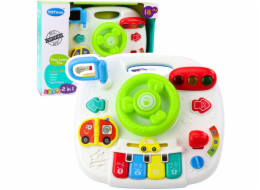LeanToys Interaktivní vzdělávací stolní panel s volantem 2 v 1, světla, zvuky