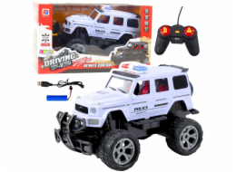 LeanToys RC policejní terénní vozidlo bílé barvy 1:12