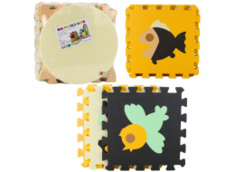 LeanToys Měkké puzzle vzdělávací podložka EVA pěna zvířátka hnědá 16 dílků.