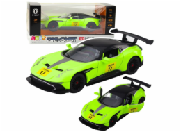 LeanToys Sportovní auto s natahovacím motorem, světly, zvuky, zelené 1:22 LEAN Toys