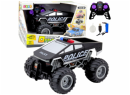 LeanToys Terénní RC policejní auto na dálkové ovládání, černé, 1:16, LEAN Toys
