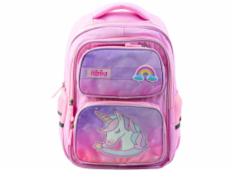 Lean Školní batoh Unicorn s hrudním popruhem růžový 20l