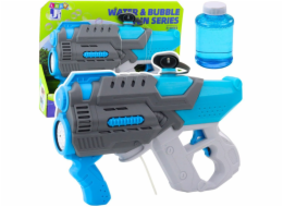 LeanToys Elektrická vodní bublinková pistole 2v1 šedomodrá LEAN Toys