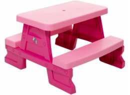 Kadax Zahradní stůl a lavice Dorex růžová pro děti