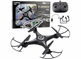 LeanToys Y-35 Dron s dálkovým ovládáním, lehký gyroskop, 360° rotace, černý, LEAN Toys