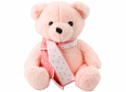LeanToys Plyšový medvídek se šálou růžový 35 cm