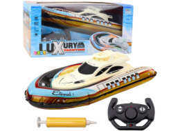 LeanToys Luxusní jachta s dálkovým ovládáním, nafukovací člun, RC LED světla
