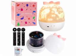 LeanToys Hvězdný projektor pro noční světlo pro děti se 6 vyměnitelnými projekcemi LEAN Toys