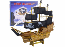 LeanToys Sběratelský model dekorativní pirátské plachetnice černá 33x29cm
