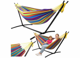 Lean Zahradní houpací síť s rámem pro dvě osoby, barevná, 200x120 LEAN