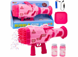 LeanToys Velká elektrická bublinková pistole 64 otvorů růžová