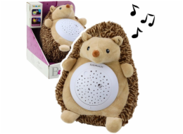 LeanToys Plyšová hračka na spaní Ježek Světelně zvuková hnědá