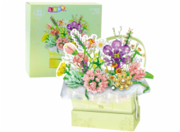 LeanToys Stavební kostky Složení v krabici Květinová zelená LED krabice 750 kusů LEAN Toys