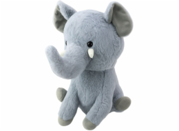 LeanToys Plyšová hračka Velký šedý slon 36 cm