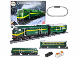 LeanToys Stavební bloky Elektrický vláček RC vláček na dálkové ovládání 2086 dílků.