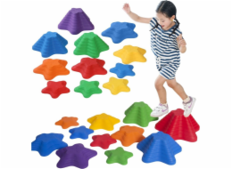 LeanToys Kameny pro senzorické cesty 3 velikosti 6 barevných kamenů LEAN Toys