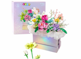 LeanToys Stavební kostky Složení v krabici Květinové fialové LED 706 dílků LEAN Toys