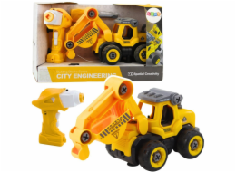 LeanToys Dálkově ovládaný RC šroubovák Bagr Žlutý 2v1