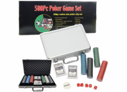 LeanToys Profesionální pokerová sada, hliníkové pouzdro, 500 dílů.