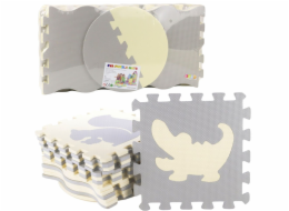 LeanToys VZDĚLÁVACÍ PODLOŽKA MĚKKÁ EVA PĚNA PUZZLE OHRAČKA BÉŽOVĚ ŠEDÁ 25 DÍLŮ