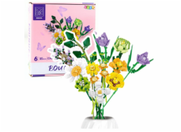 LeanToys Stavební kostky Dekorativní kytice barevných květin 925 dílků.