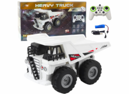 LeanToys RC dálkově ovládaný sklápěč se světly a zvuky bílý 1:24