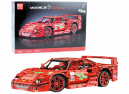 LeanToys Stavební kostky Sportovní auto Závodní Červená 1:10 2688 dílků LEAN Toys