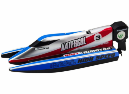 Lean Dálkově ovládaný RC motorový člun modro-stříbrný 14cm Toys