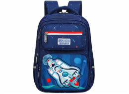 Lean Dětský školní batoh s hrudním popruhem, tmavě modrý, Rocket Space 20L 41cm