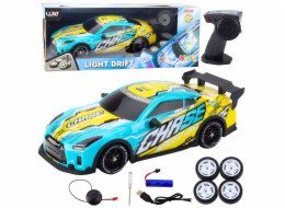 LeanToys RC dálkově ovládané sportovní auto s osvětlenou karoserií v tyrkysové barvě