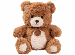 LeanToys Plyšový medvídek s medailonem, hnědý, 25 cm