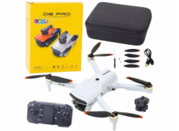 LeanToys D6 PRO Drone kamera LED světla aplikace světle šedá