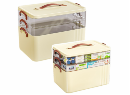 Lean Organizér na léky Box, prostorný, třípatrový, domácí lékárnička