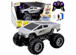 LeanToys Terénní RC auto na dálkové ovládání, stříbrné, 1:16, LEAN Toys