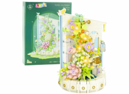 LeanToys Květinová výzdoba s LED světelnou věží - stavební kostky 632 dílků LEAN Toys