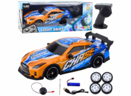 LeanToys DÁLKOVĚ OVLÁDANÉ AUTO DRIFT RC SVÍTÍCÍ KAROSERIE VÝMĚNNÁ KOLA DÁLKOVÉ OVLÁDÁNÍ 2,4 BATERIE