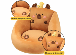 LeanToys Plyšové křeslo pro děti Kapybara s kachnou hnědé 50x45cm